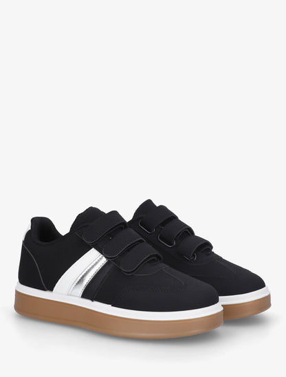 Sneakers à scratch et semelle caoutchouc - Noir - 4