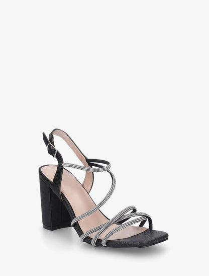 Sandales multibrides à strass - Noir - 2