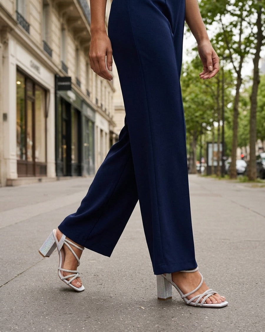 Sandales multibrides à strass - Argent