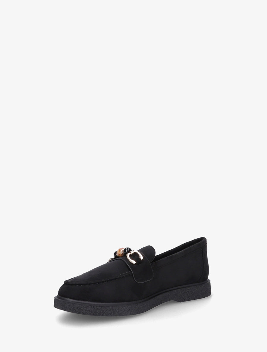 Mocassins suédine à perles - Noir - 3