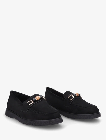 Mocassins suédine à perles - Noir - 4