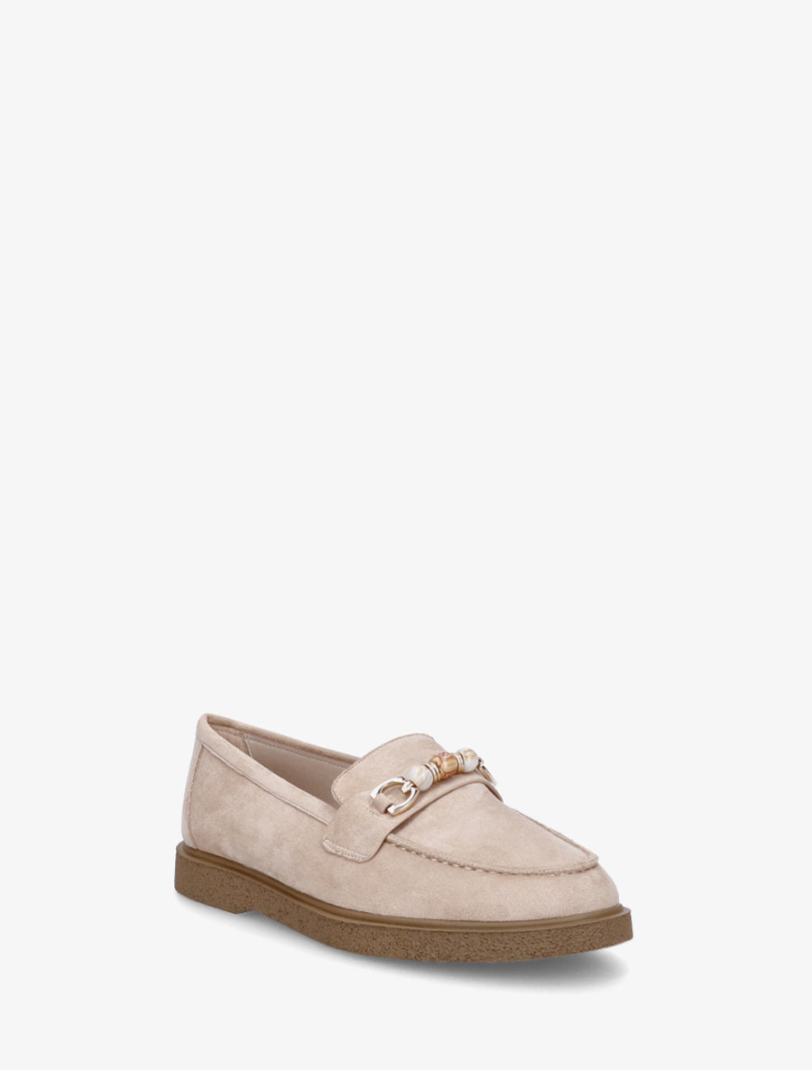 Mocassins suédine à perles - Beige - 2