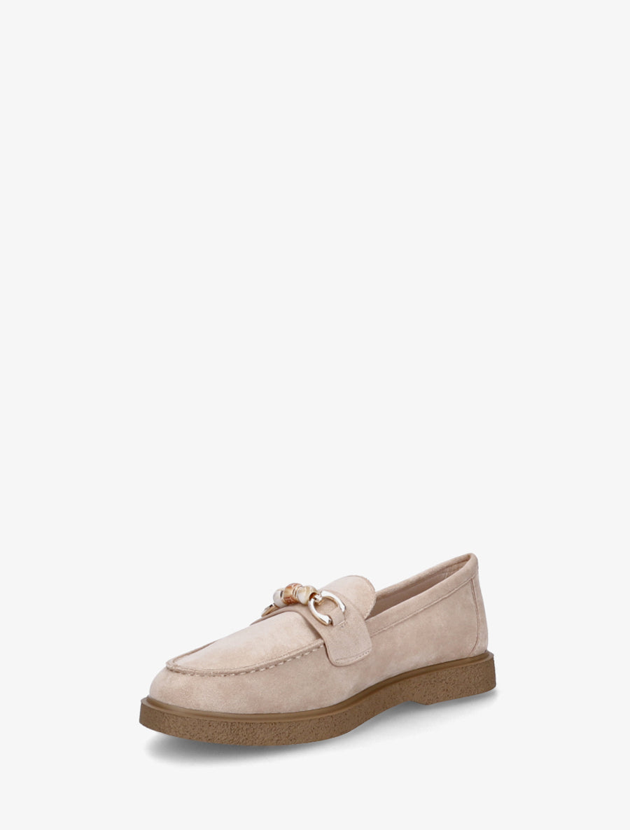 Mocassins suédine à perles - Beige - 3
