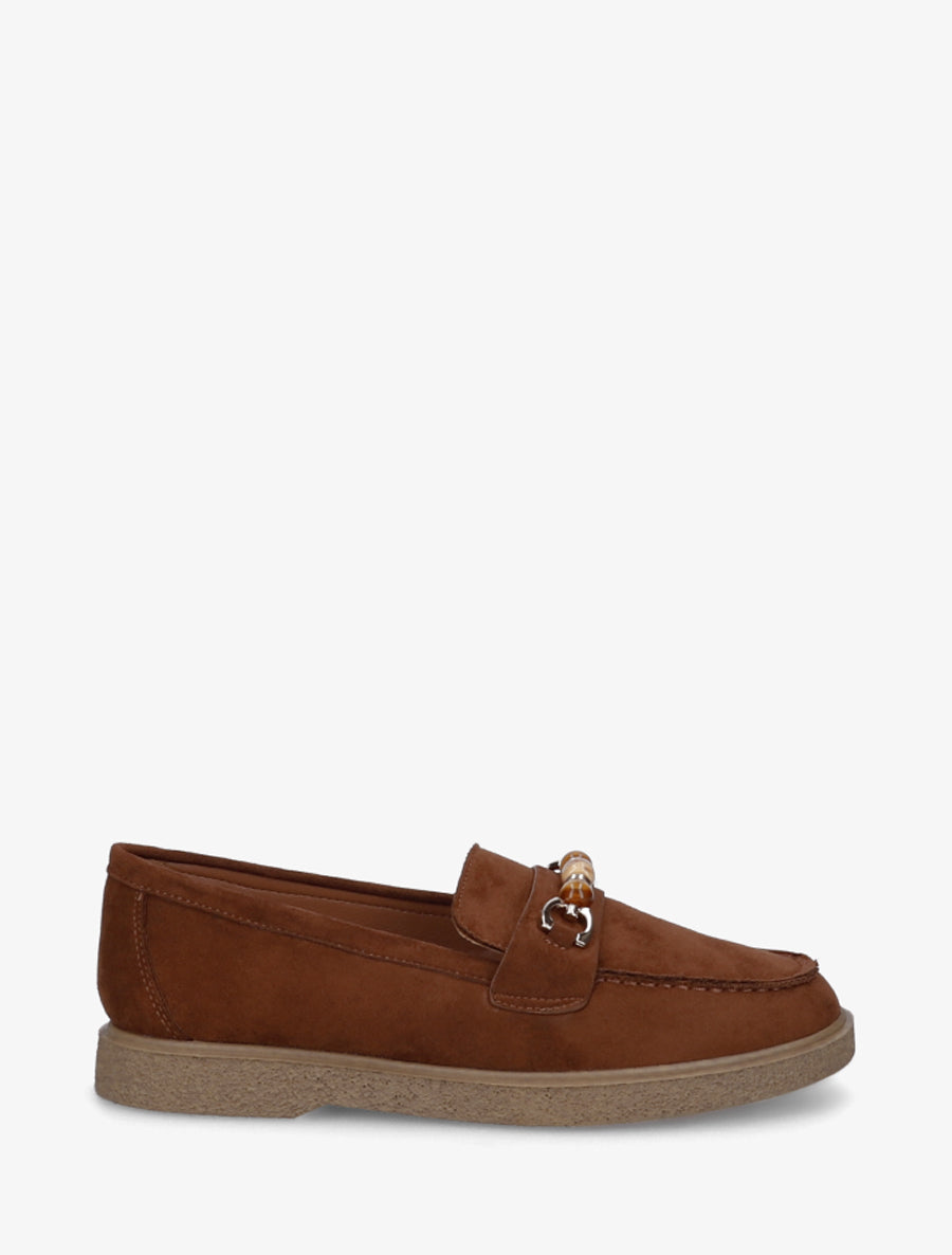 Mocassins suédine à perles - Camel - 1