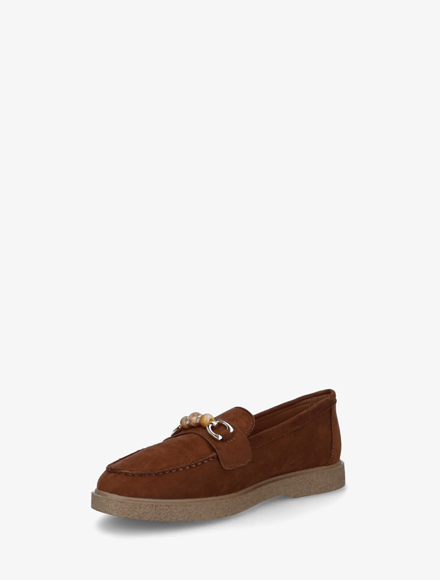 Mocassins suédine à perles - Camel - 3