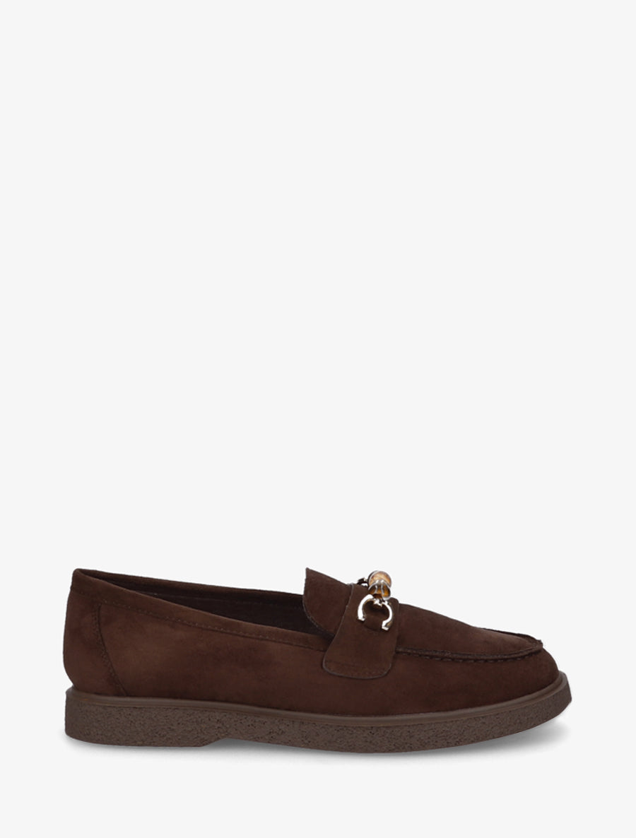 Mocassins suédine à perles - Marron - 1