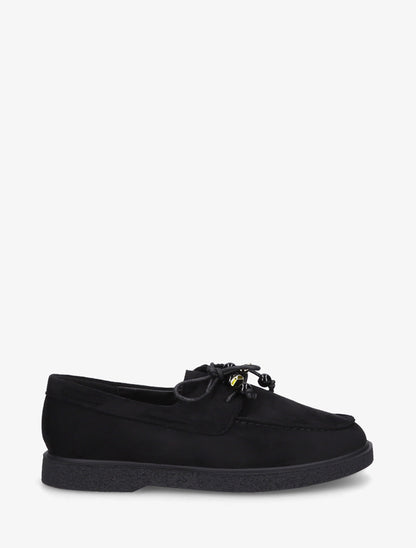 Mocassins en suédine style derbies - Noir - 1