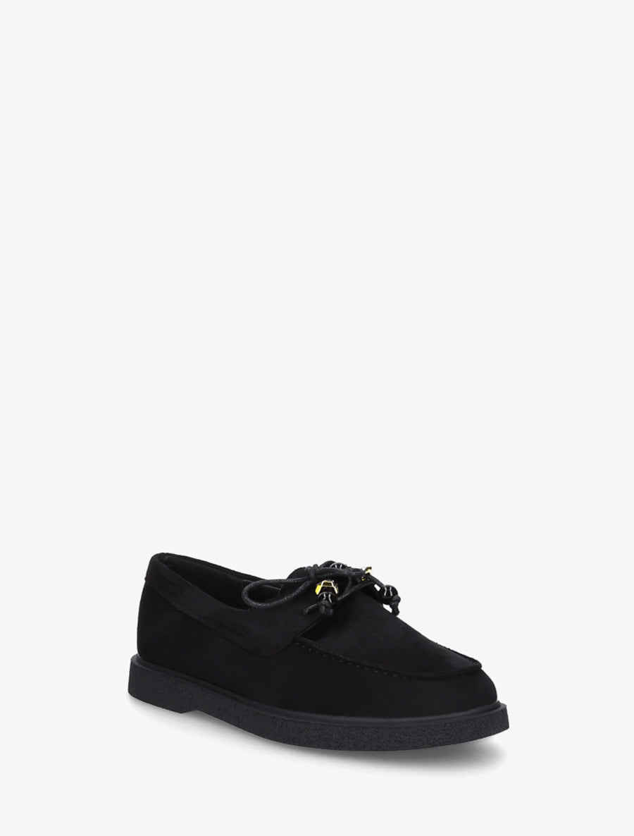 Mocassins en suédine style derbies - Noir - 2