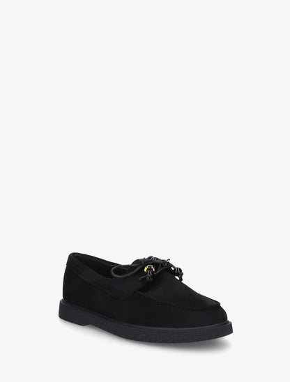 Mocassins en suédine style derbies - Noir - 2