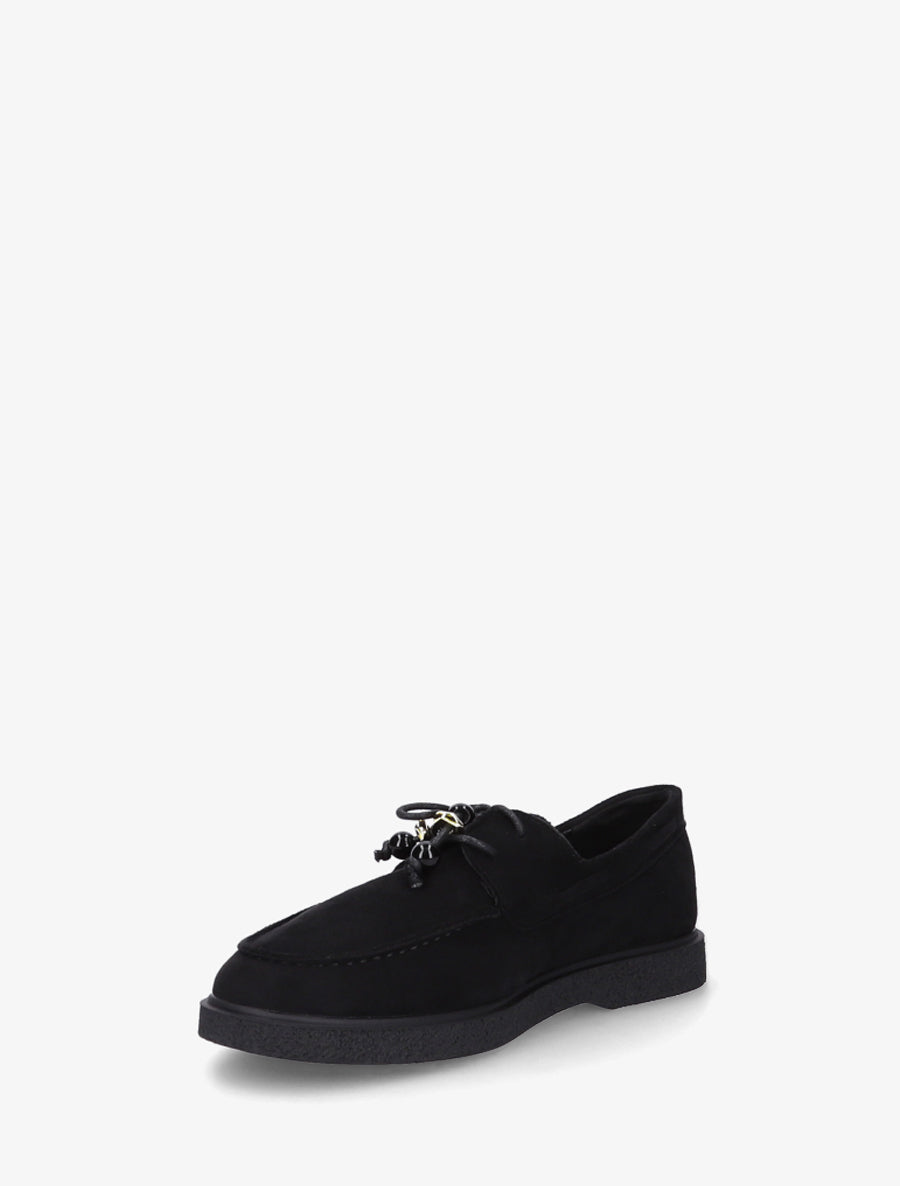 Mocassins en suédine style derbies - Noir - 3
