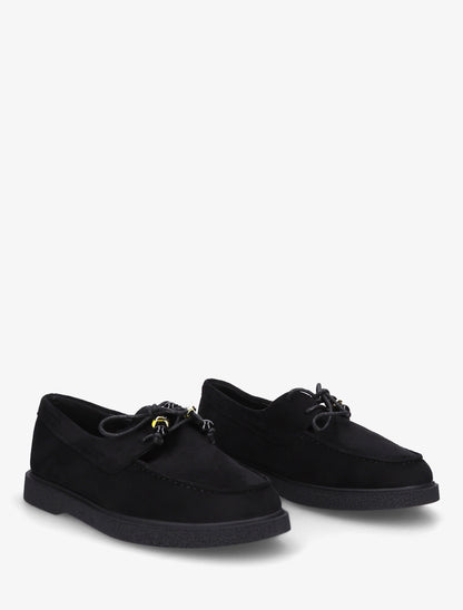 Mocassins en suédine style derbies - Noir - 4