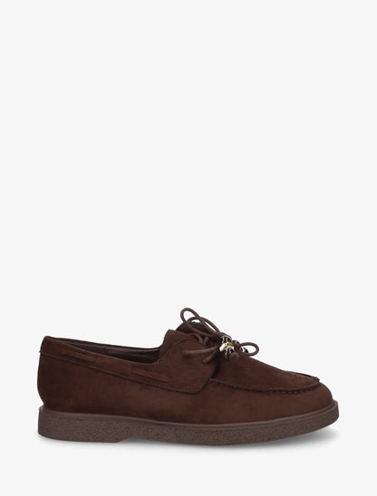 Mocassins en suédine style derbies - Marron - 1