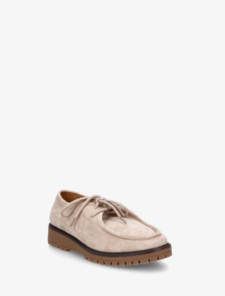 Derbies richelieu en suédine à semelle crantée - Beige - 2