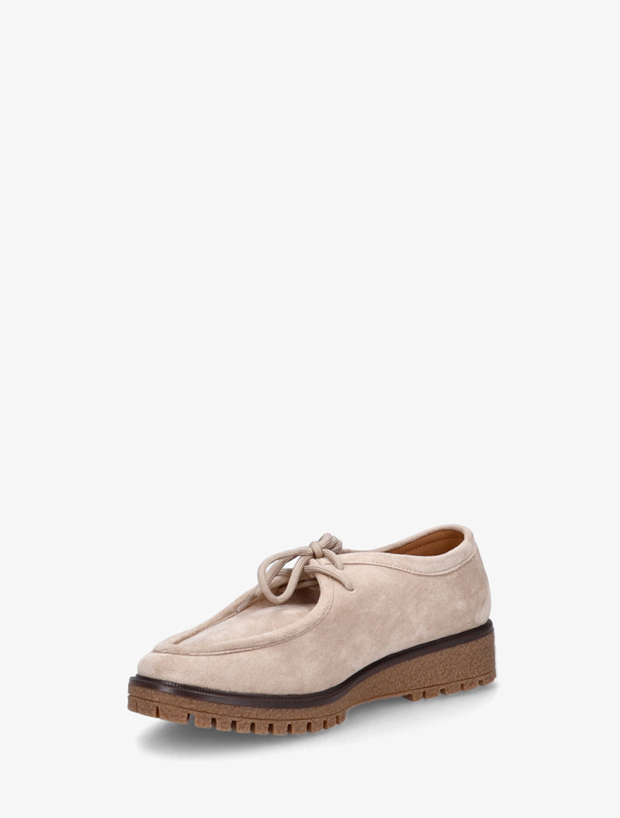 Derbies richelieu en suédine à semelle crantée - Beige - 3