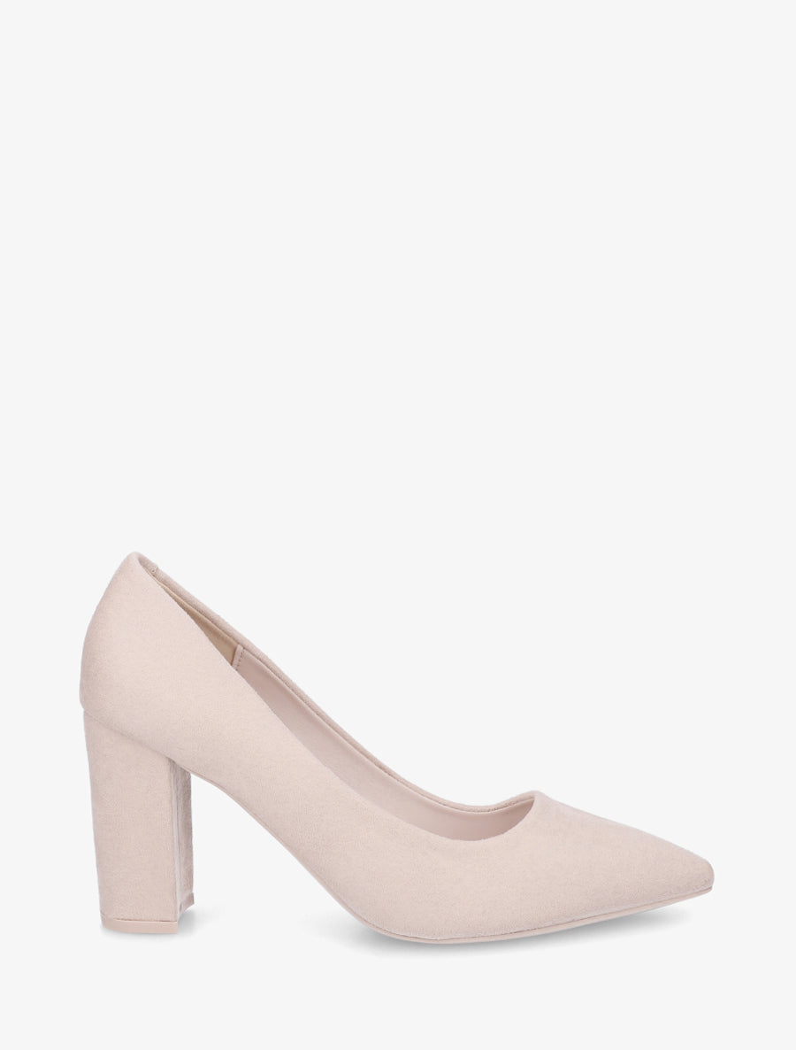 Escarpins en suédine à talon haut - Beige - 1