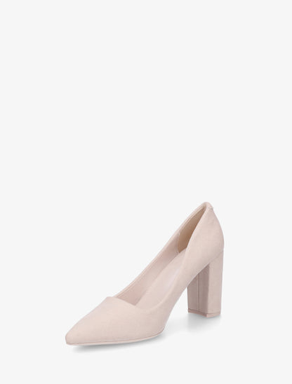 Escarpins en suédine à talon haut - Beige - 3