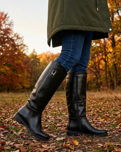 Bottes simili style cavalière - Noir