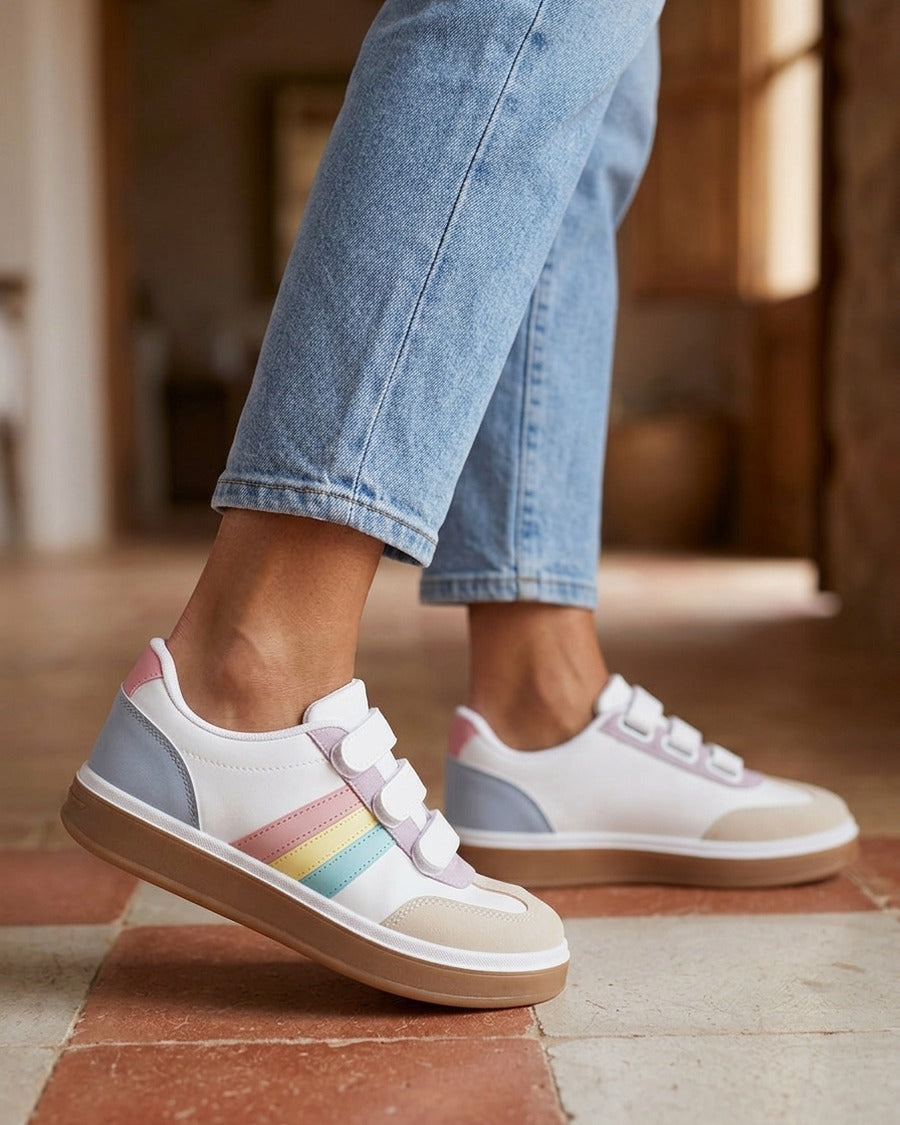 Sneakers à scratch et semelle caoutchouc - Multi
