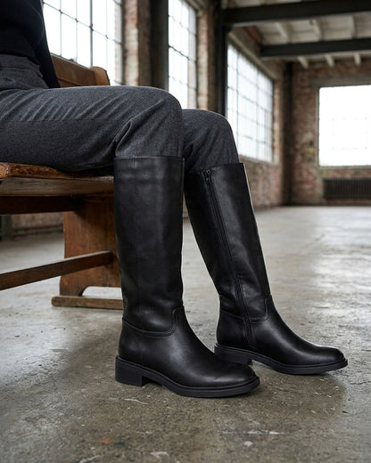 Bottes surpiqûres apparentes en simili - Noir