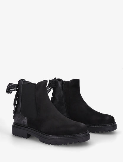 Bottines à contrefort irisé et detail lacet en crochet - Noir - 4