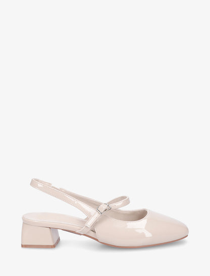 Babies vernies à à talon ouvert - Beige - 1