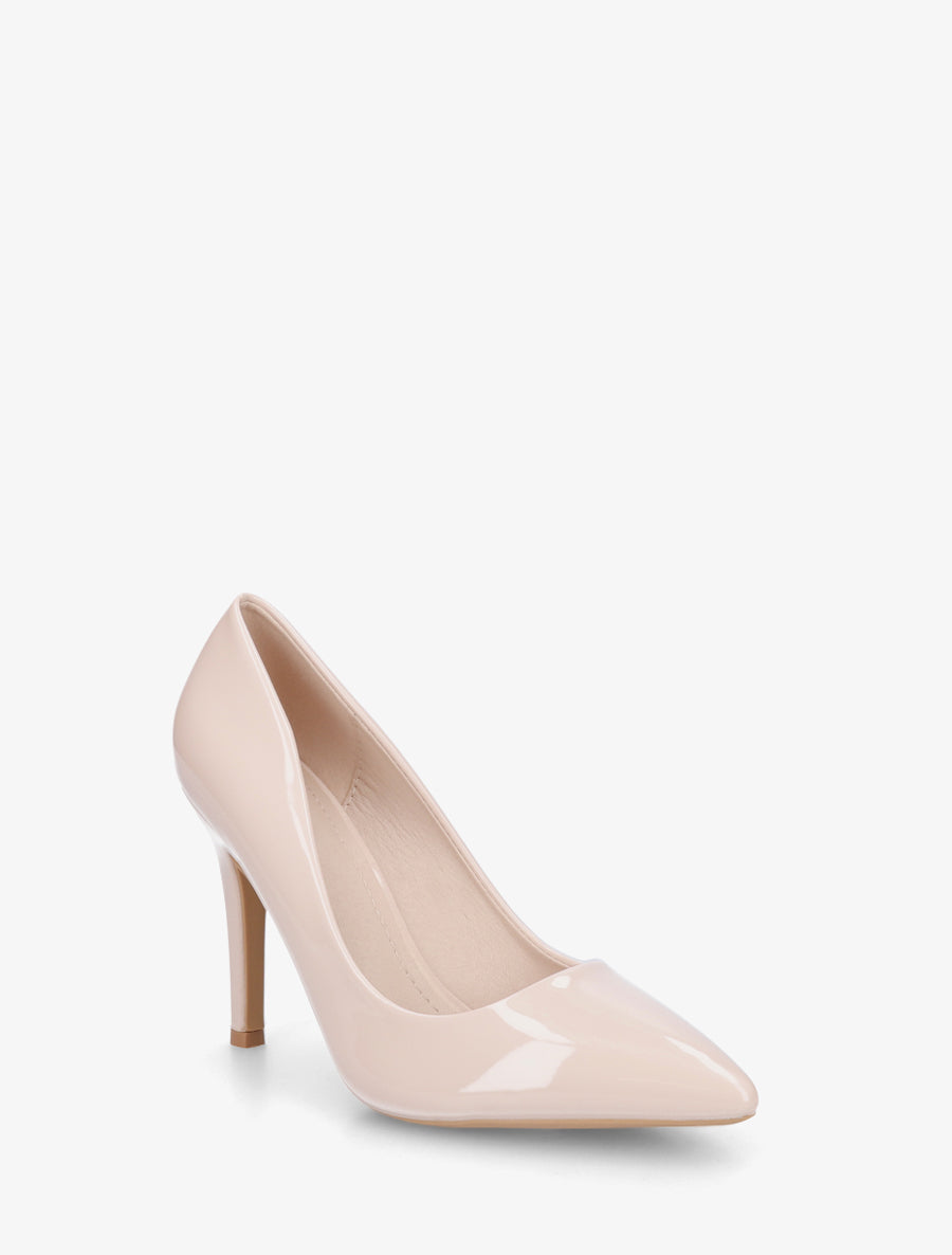Escarpins vernis à talon aiguille - Beige - 2