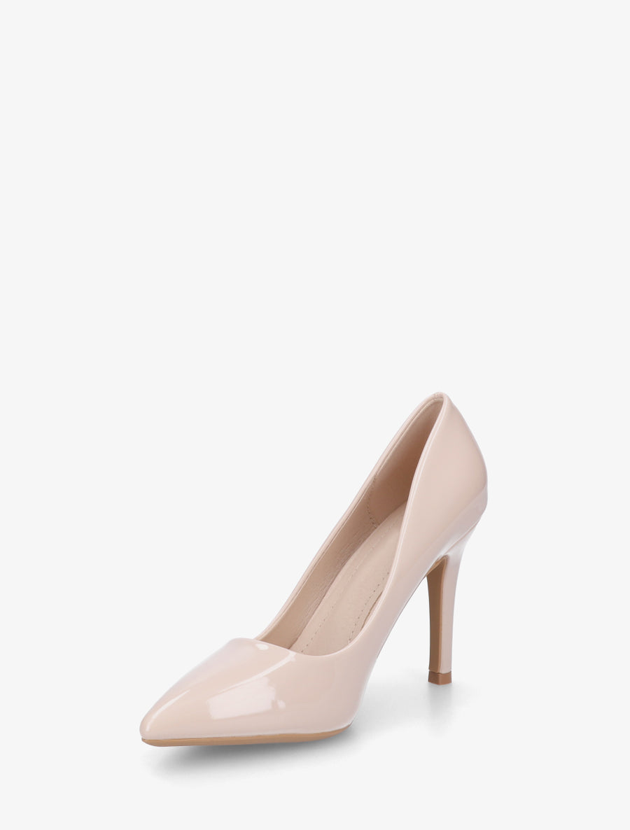 Escarpins vernis à talon aiguille - Beige - 3