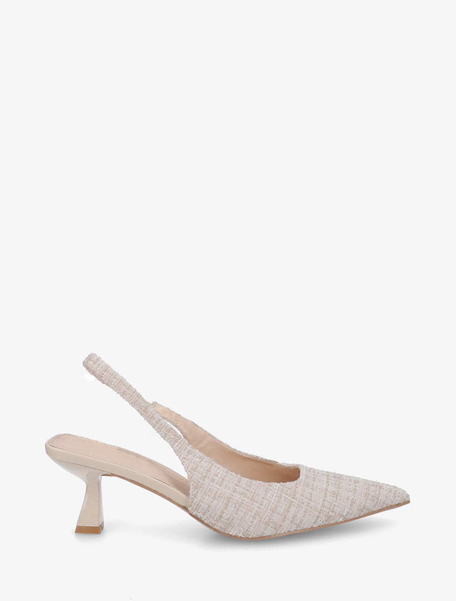 Escarpins pointus en tweed - Beige - 1
