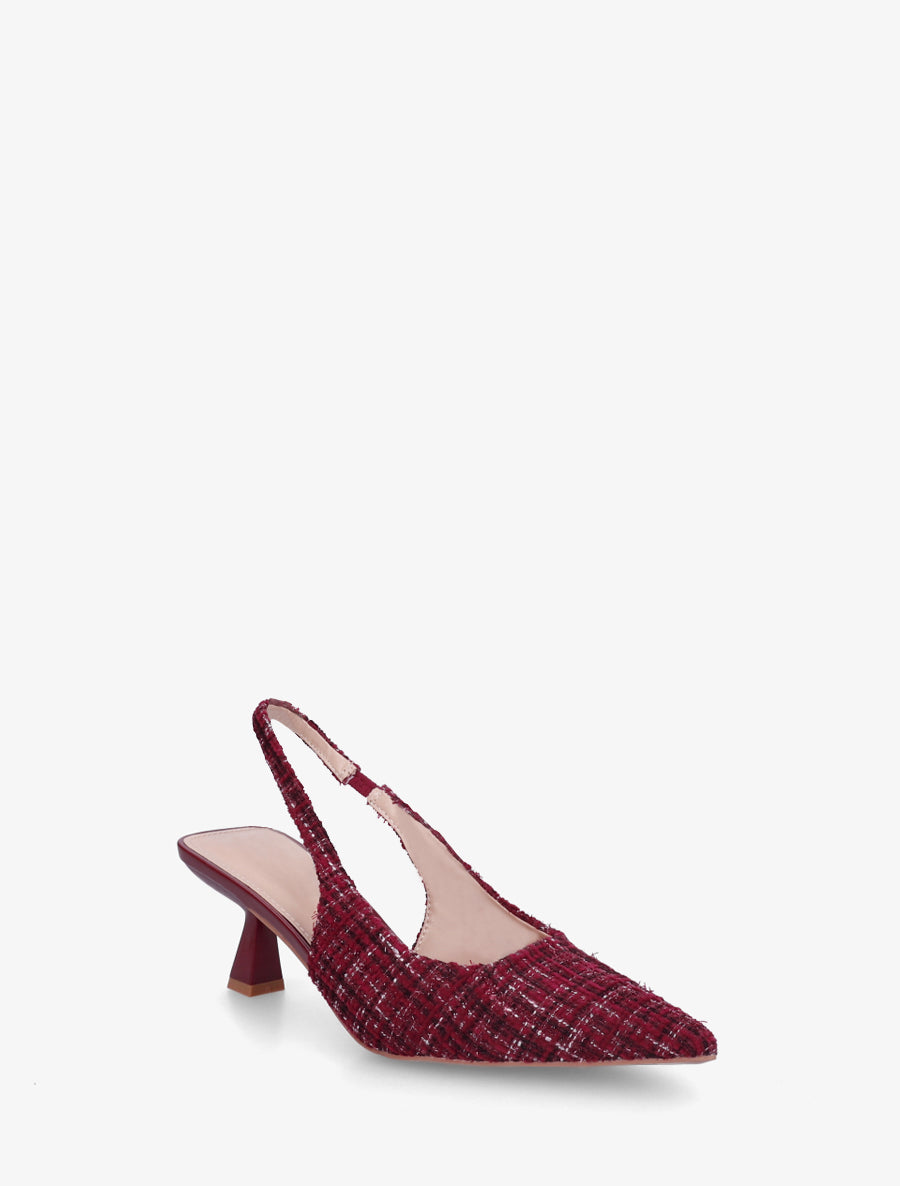 Escarpins pointus en tweed - Bordeaux - 2