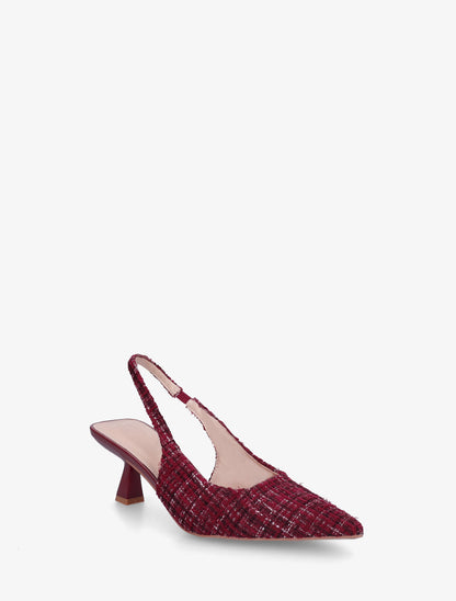 Escarpins pointus en tweed - Bordeaux - 2