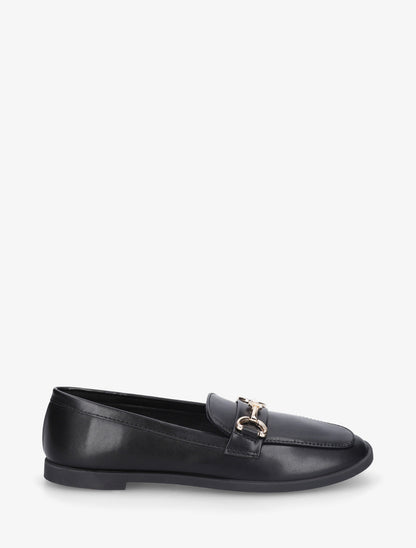 Mocassins en simili à boucle bijou - Noir - 1