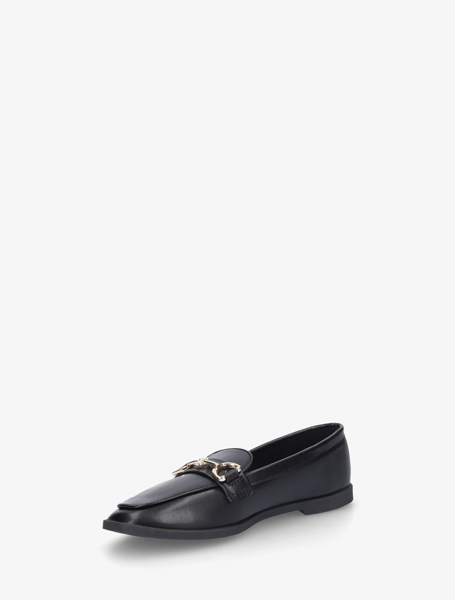 Mocassins en simili à boucle bijou - Noir - 3