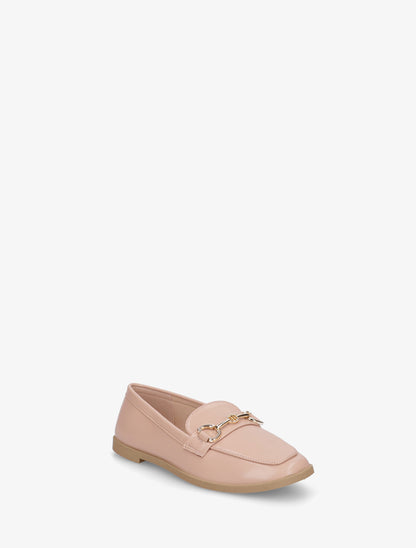 Mocassins en simili à boucle bijou - Nude - 2