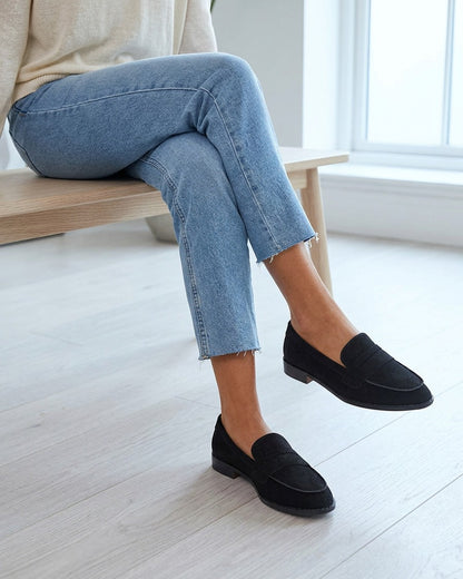 Mocassins classique en suédine - Noir