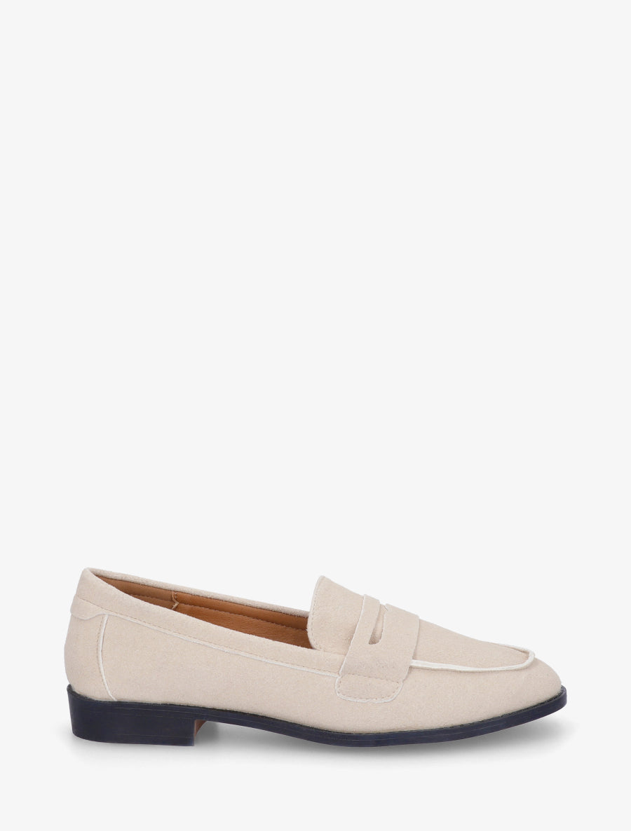 Mocassins classique en suédine - Beige - 1