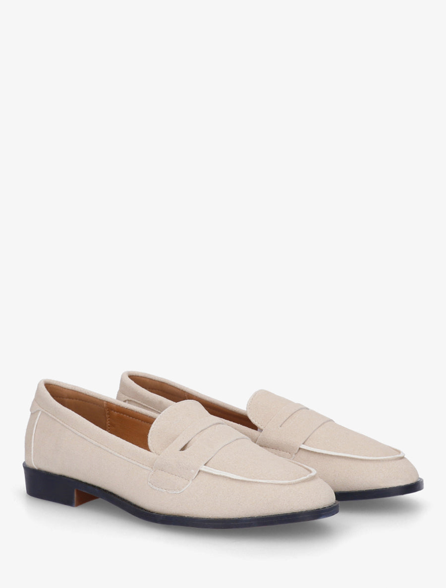 Mocassins classique en suédine - Beige - 4