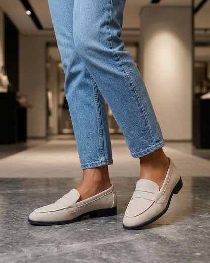 Mocassins classique en suédine - Beige