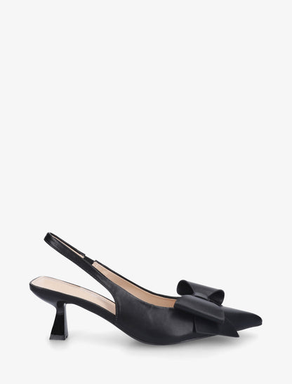 Escarpins en simili à noeud - Noir - 1