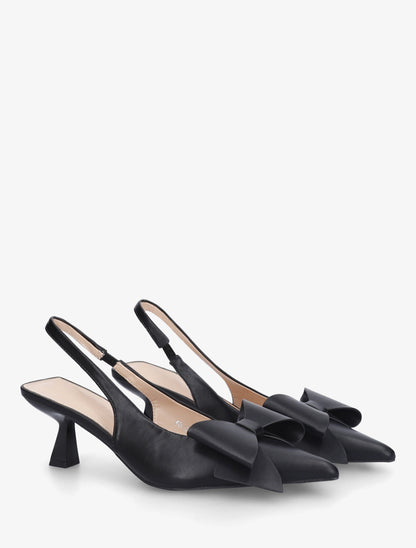 Escarpins en simili à noeud - Noir - 4