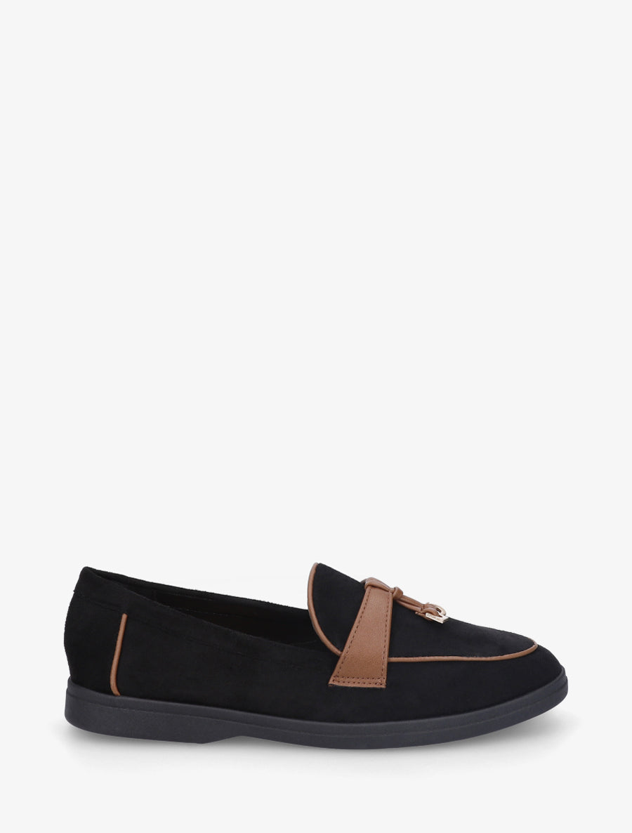 Mocassins en suédine à boucle - Noir - 1