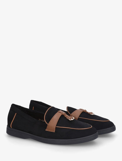 Mocassins en suédine à boucle - Noir - 4
