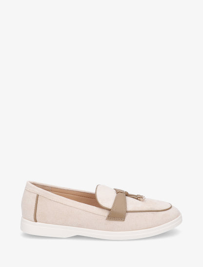 Mocassins en suédine à boucle - Beige - 1
