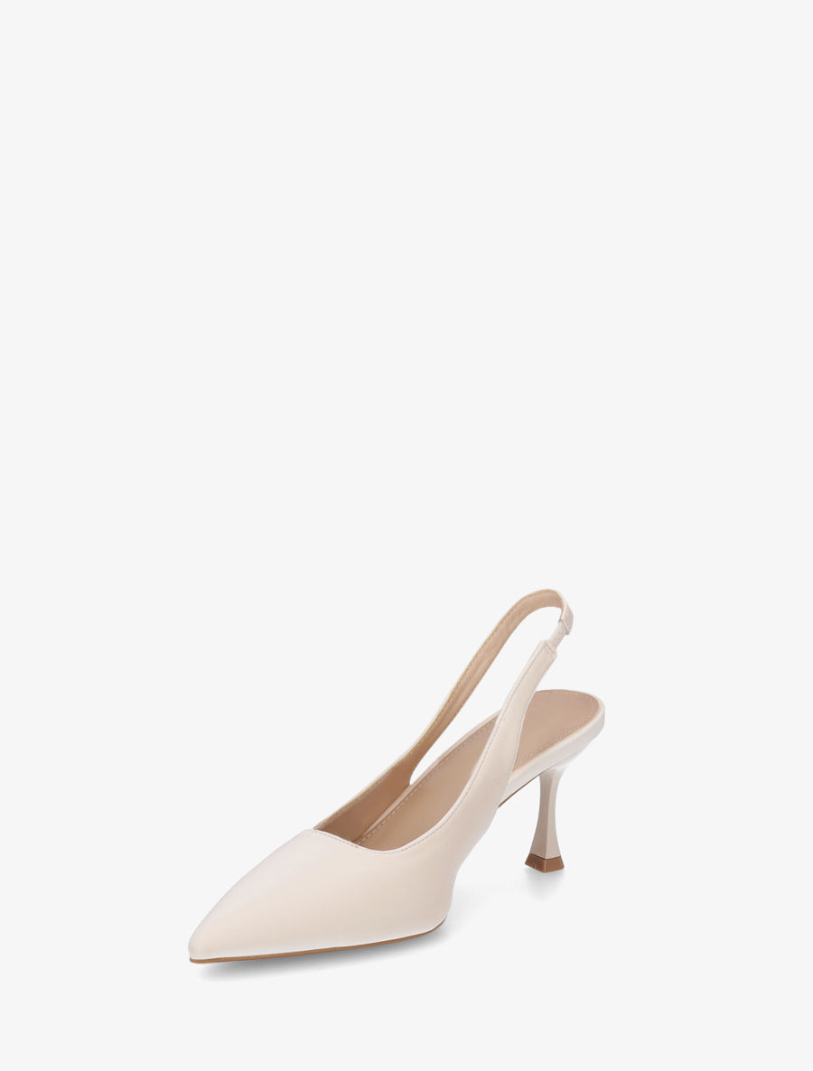 Escarpins en simili effet soyeux - Beige - 3