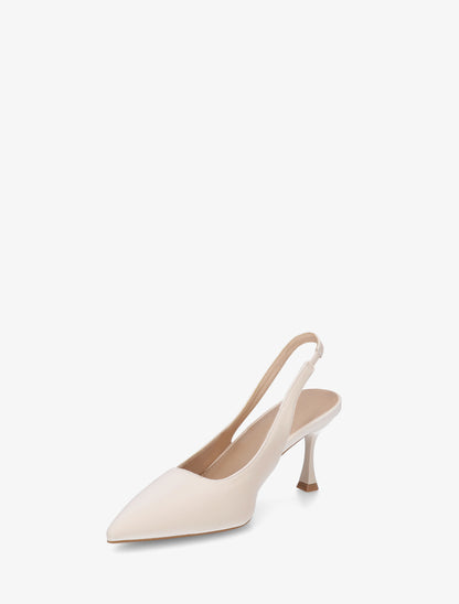 Escarpins en simili effet soyeux - Beige - 3