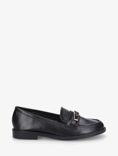 Mocassins en simili à boucle décorative - Noir - 1