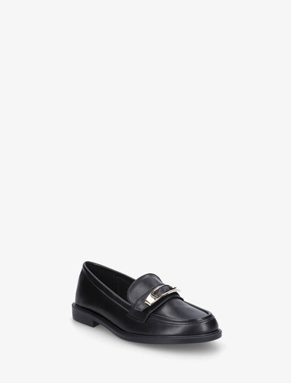 Mocassins en simili à boucle décorative - Noir - 2