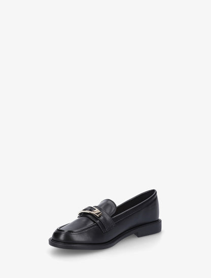 Mocassins en simili à boucle décorative - Noir - 3