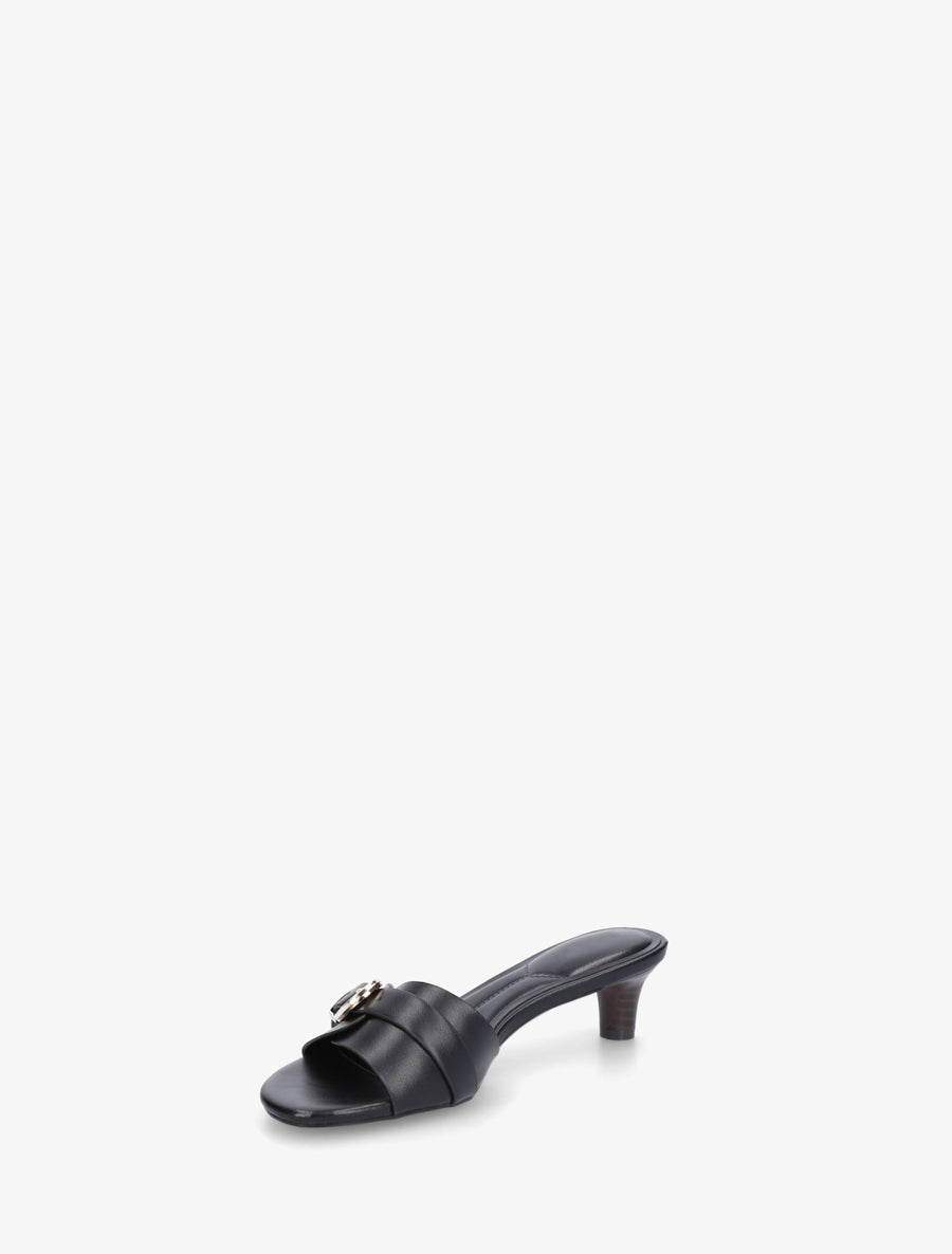Mules en simili à boucle - Noir - 3