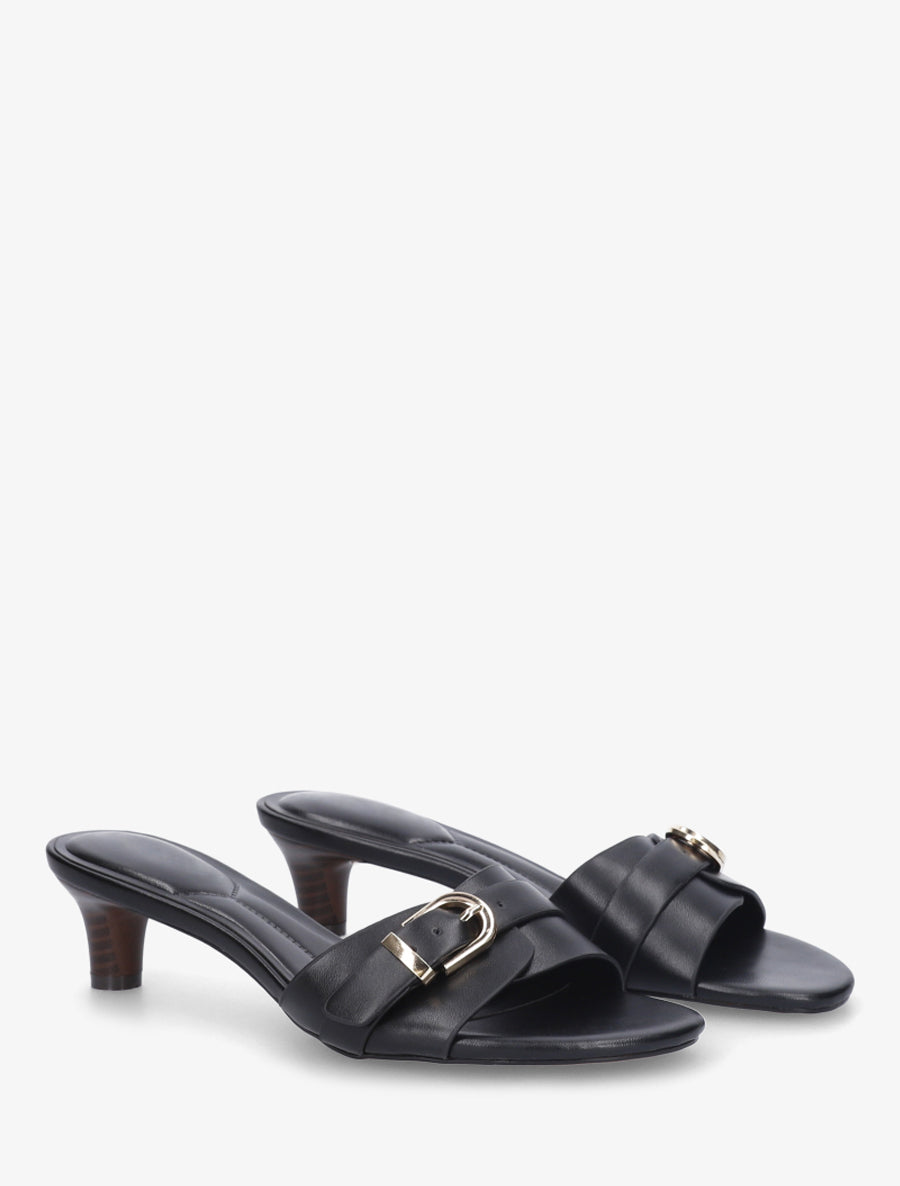 Mules en simili à boucle - Noir - 4