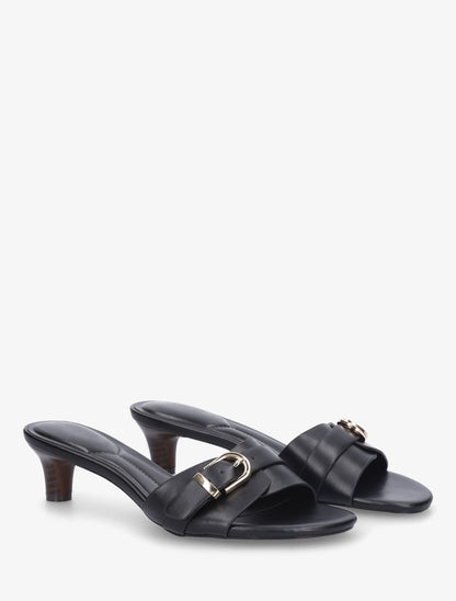 Mules en simili à boucle - Noir - 4